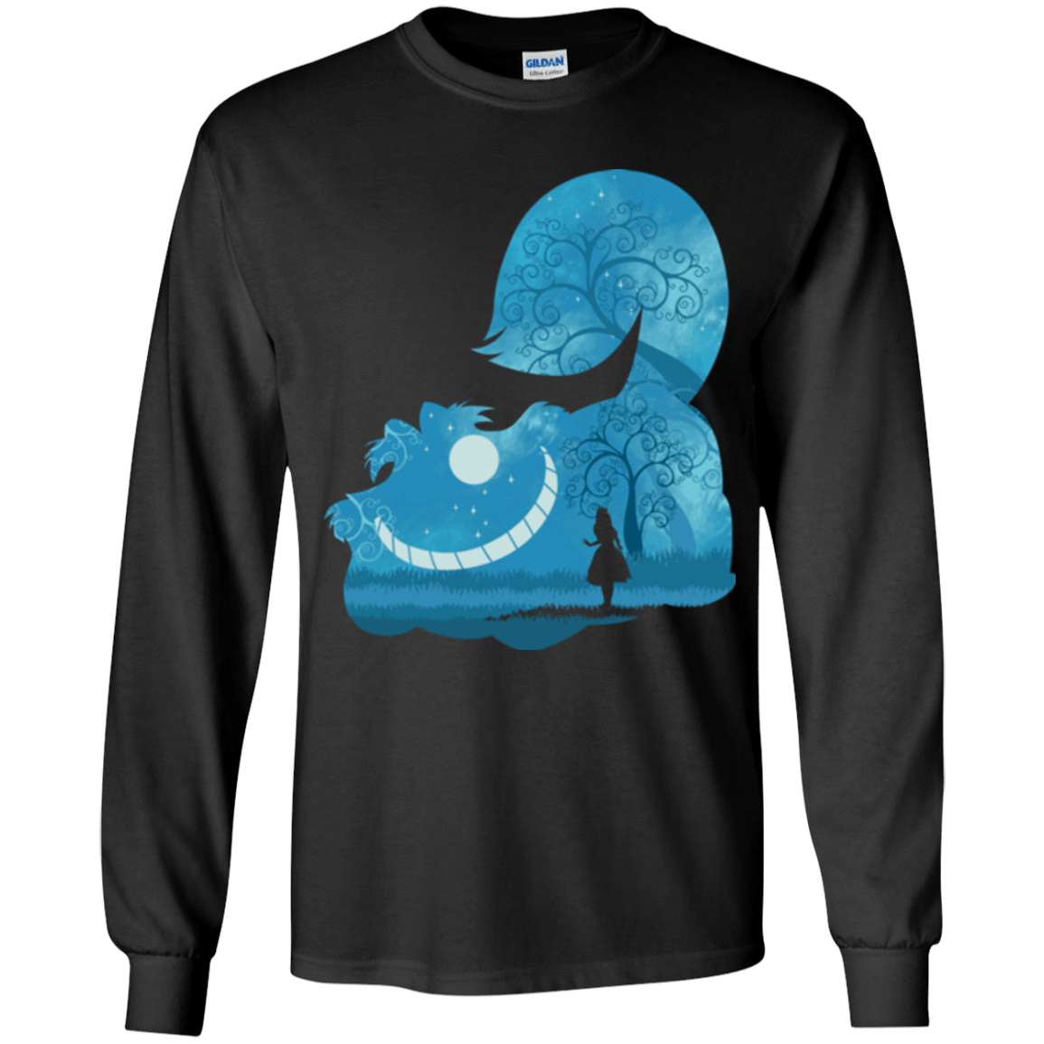 T-Shirts Black / YS Cheshire Portrait Youth Long Sleeve T-Shirt