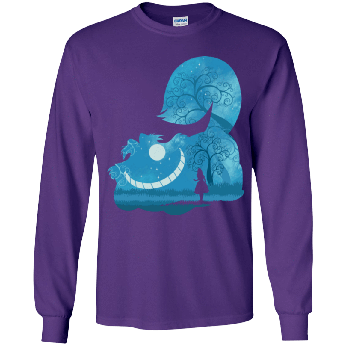 T-Shirts Purple / YS Cheshire Portrait Youth Long Sleeve T-Shirt