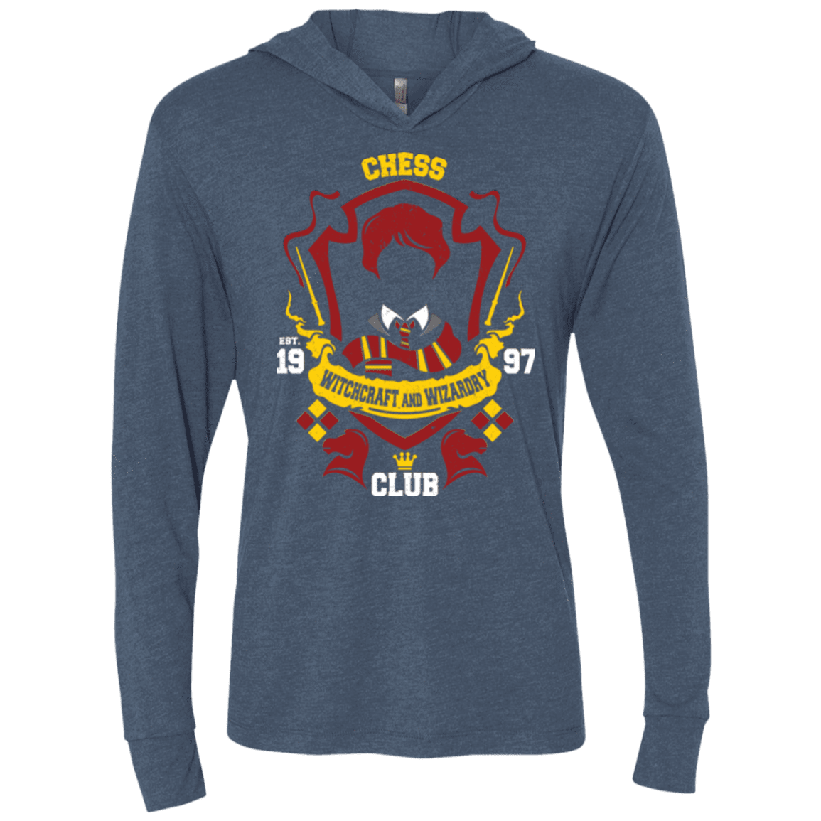 T-Shirts Indigo / X-Small Chess Club Triblend Long Sleeve Hoodie Tee