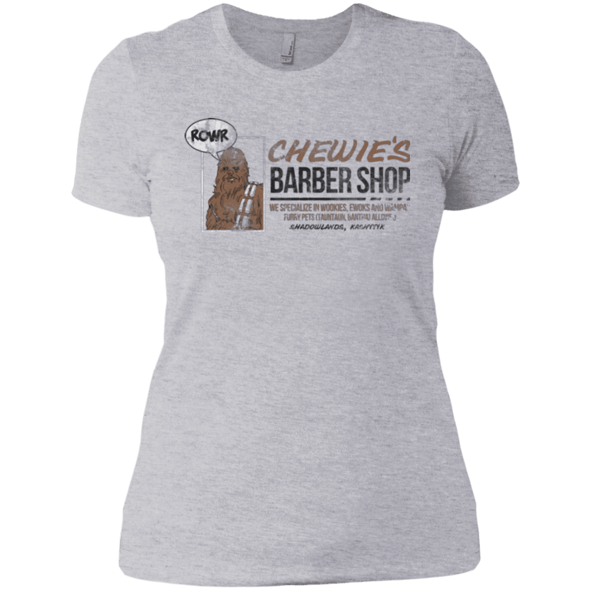 T-Shirts Heather Grey / X-Small Chewie's Barber Shop Women's Premium T-Shirt