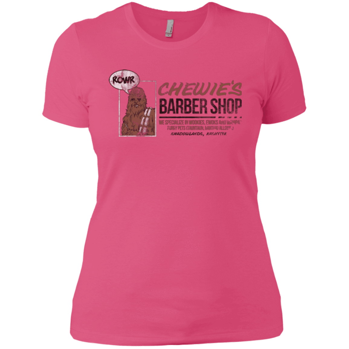 T-Shirts Hot Pink / X-Small Chewie's Barber Shop Women's Premium T-Shirt