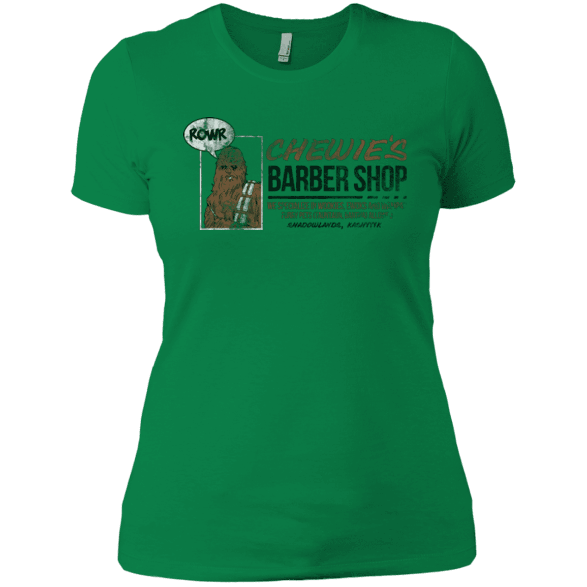 T-Shirts Kelly Green / X-Small Chewie's Barber Shop Women's Premium T-Shirt
