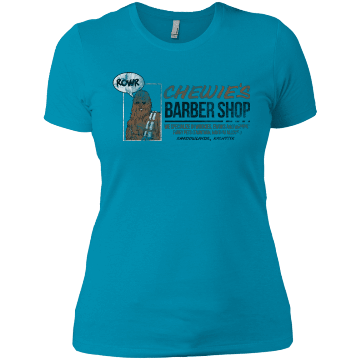 T-Shirts Turquoise / X-Small Chewie's Barber Shop Women's Premium T-Shirt