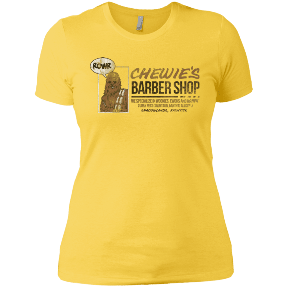 T-Shirts Vibrant Yellow / X-Small Chewie's Barber Shop Women's Premium T-Shirt