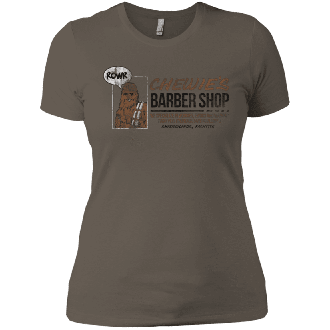 T-Shirts Warm Grey / X-Small Chewie's Barber Shop Women's Premium T-Shirt