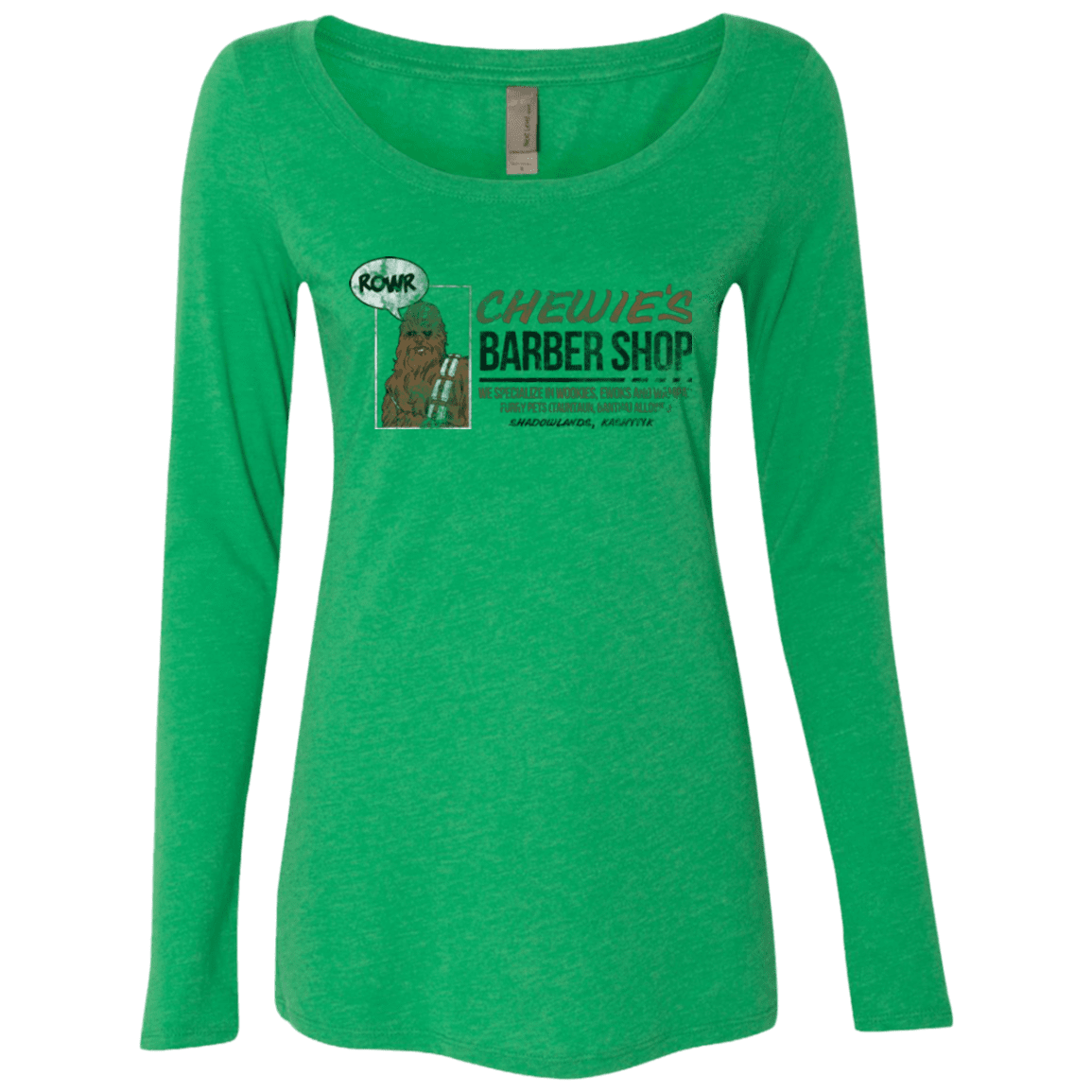 T-Shirts Envy / Small Chewie's Barber Shop Women's Triblend Long Sleeve Shirt