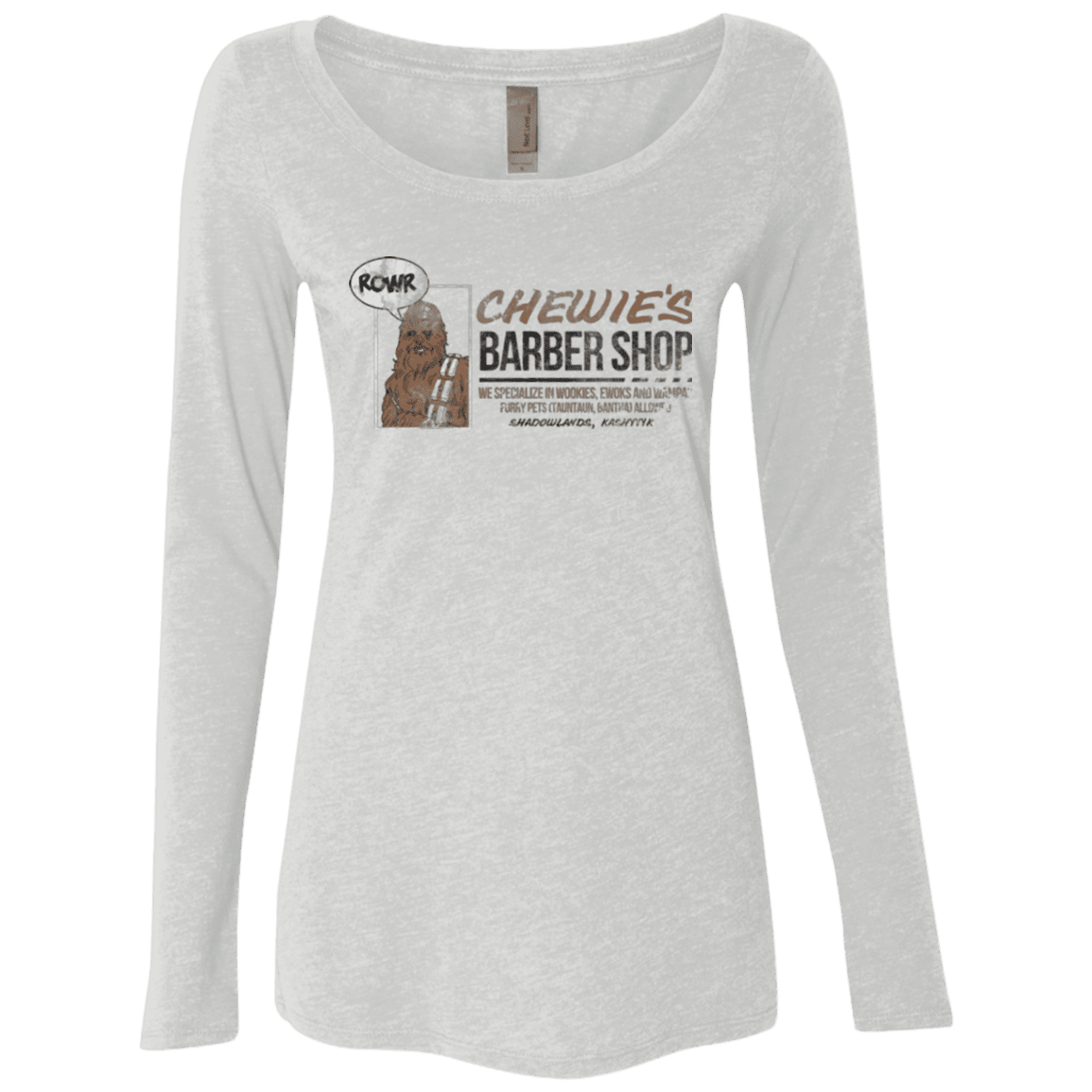 T-Shirts Heather White / Small Chewie's Barber Shop Women's Triblend Long Sleeve Shirt