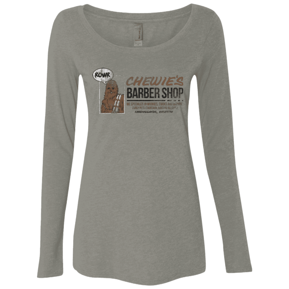T-Shirts Venetian Grey / Small Chewie's Barber Shop Women's Triblend Long Sleeve Shirt
