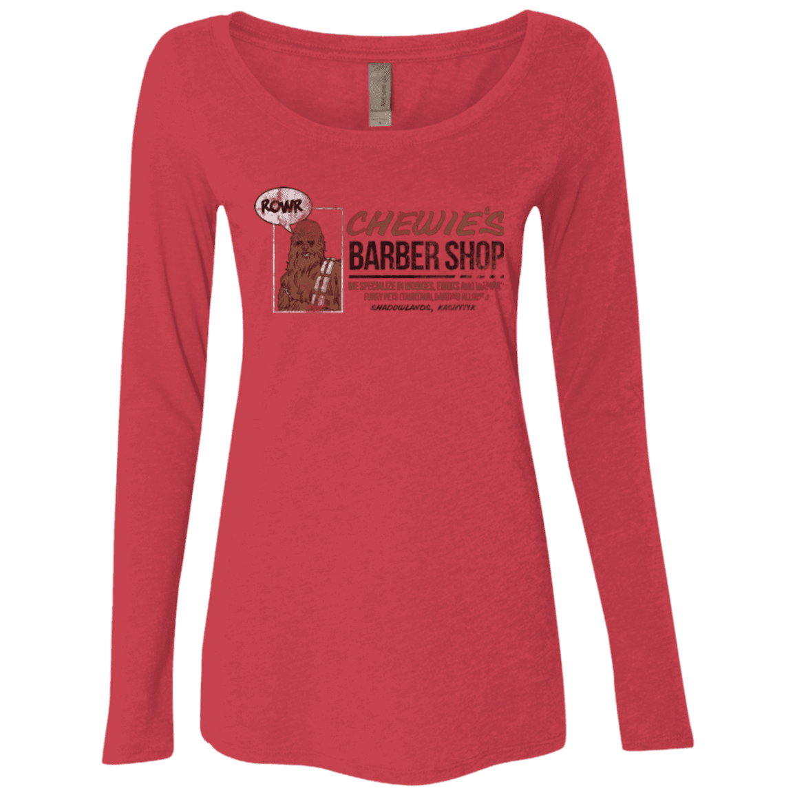 T-Shirts Vintage Red / Small Chewie's Barber Shop Women's Triblend Long Sleeve Shirt