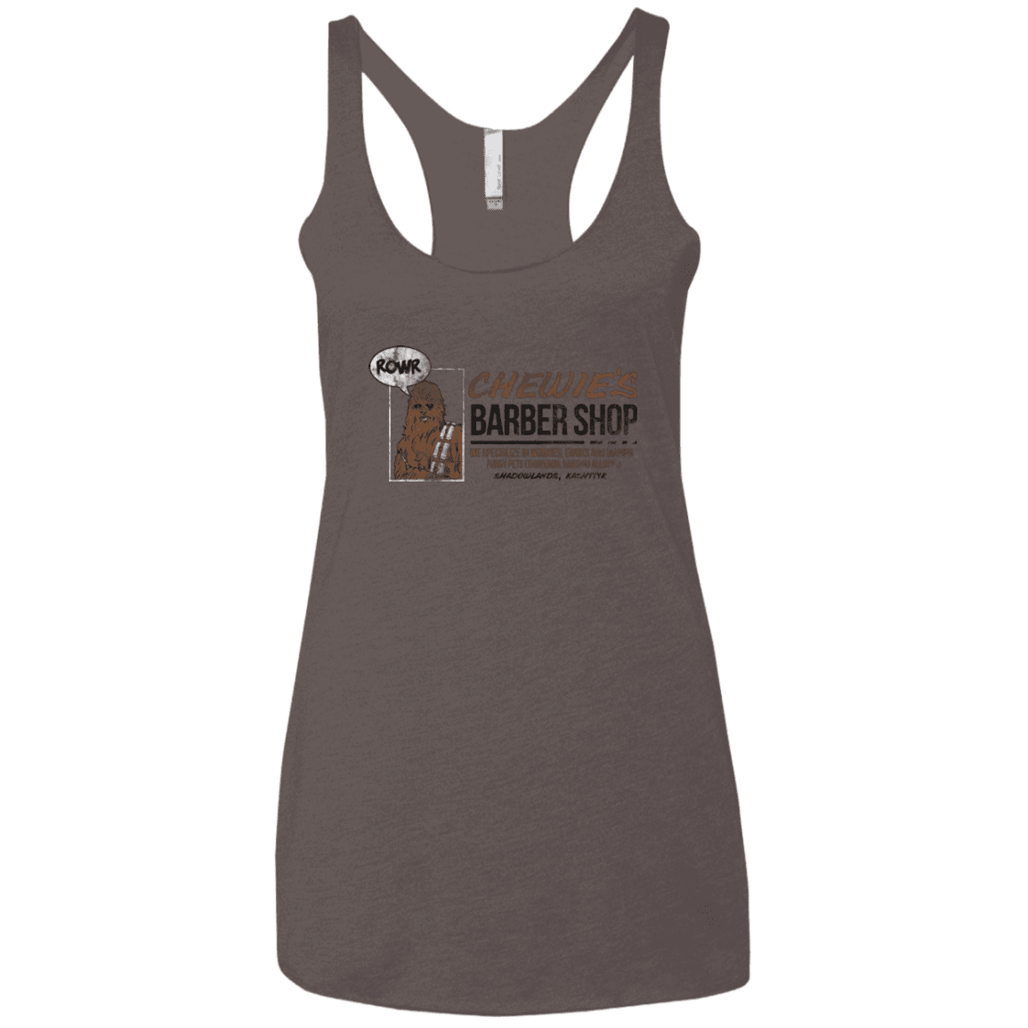 T-Shirts Macchiato / X-Small Chewie's Barber Shop Women's Triblend Racerback Tank