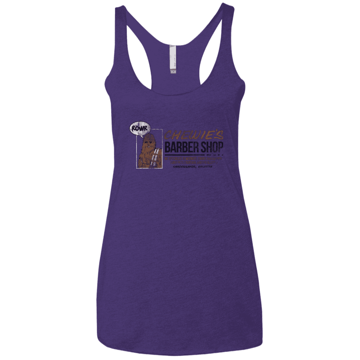 T-Shirts Purple / X-Small Chewie's Barber Shop Women's Triblend Racerback Tank