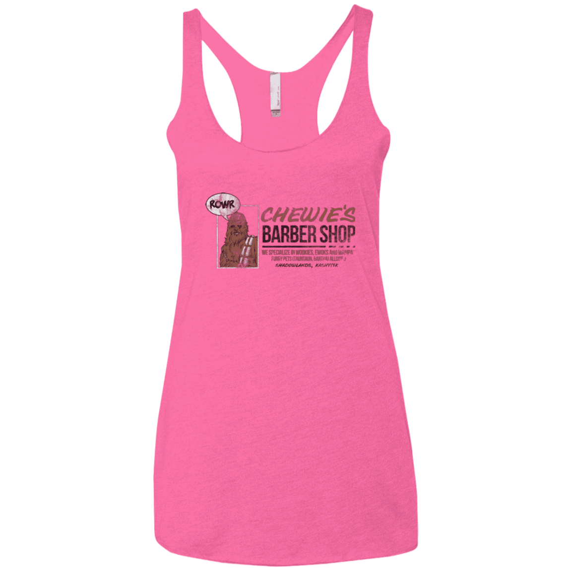 T-Shirts Vintage Pink / X-Small Chewie's Barber Shop Women's Triblend Racerback Tank