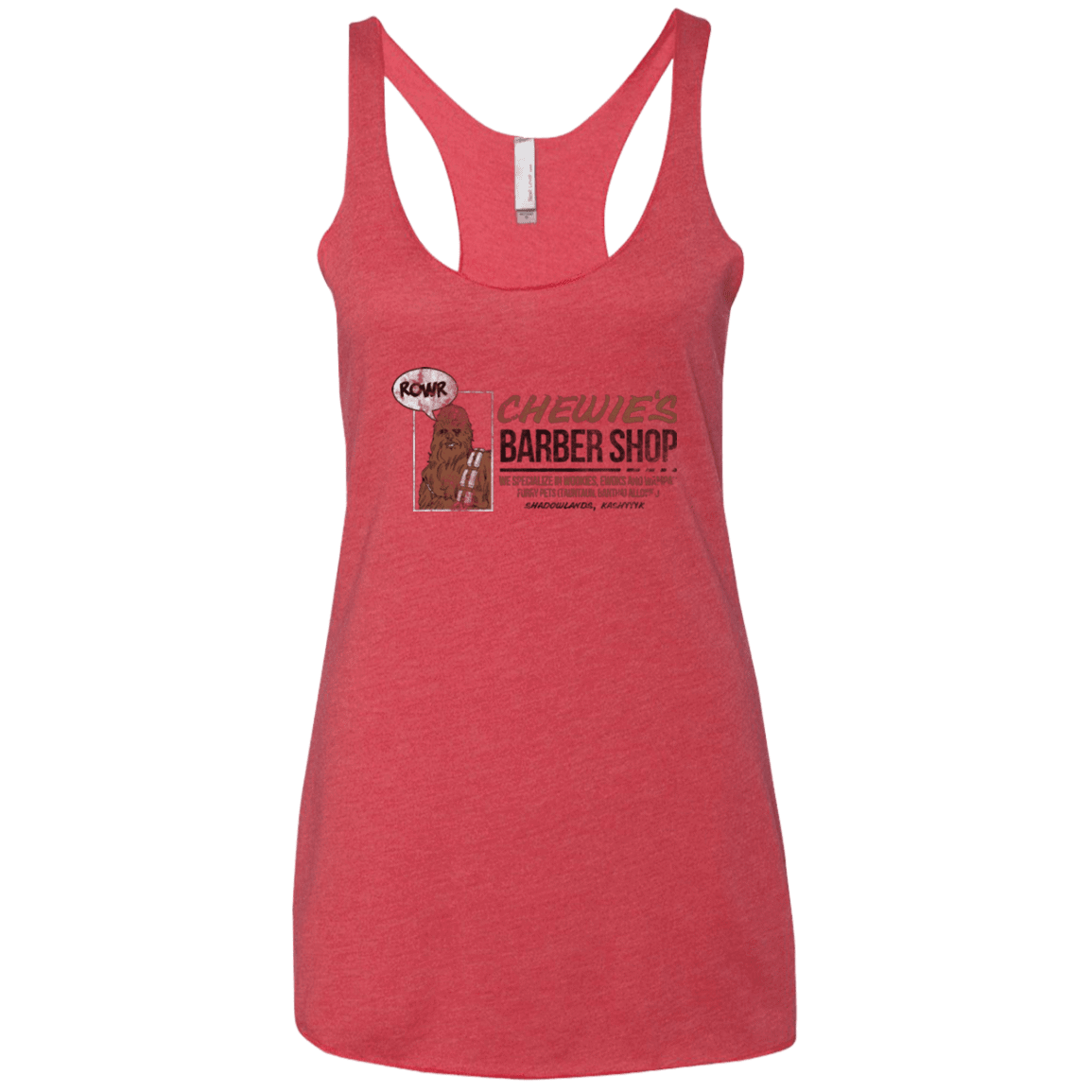 T-Shirts Vintage Red / X-Small Chewie's Barber Shop Women's Triblend Racerback Tank
