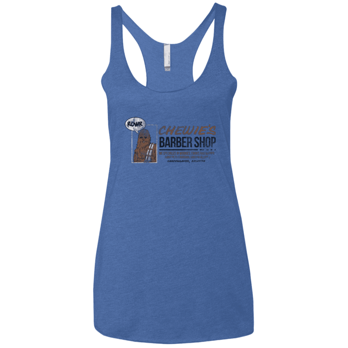 T-Shirts Vintage Royal / X-Small Chewie's Barber Shop Women's Triblend Racerback Tank