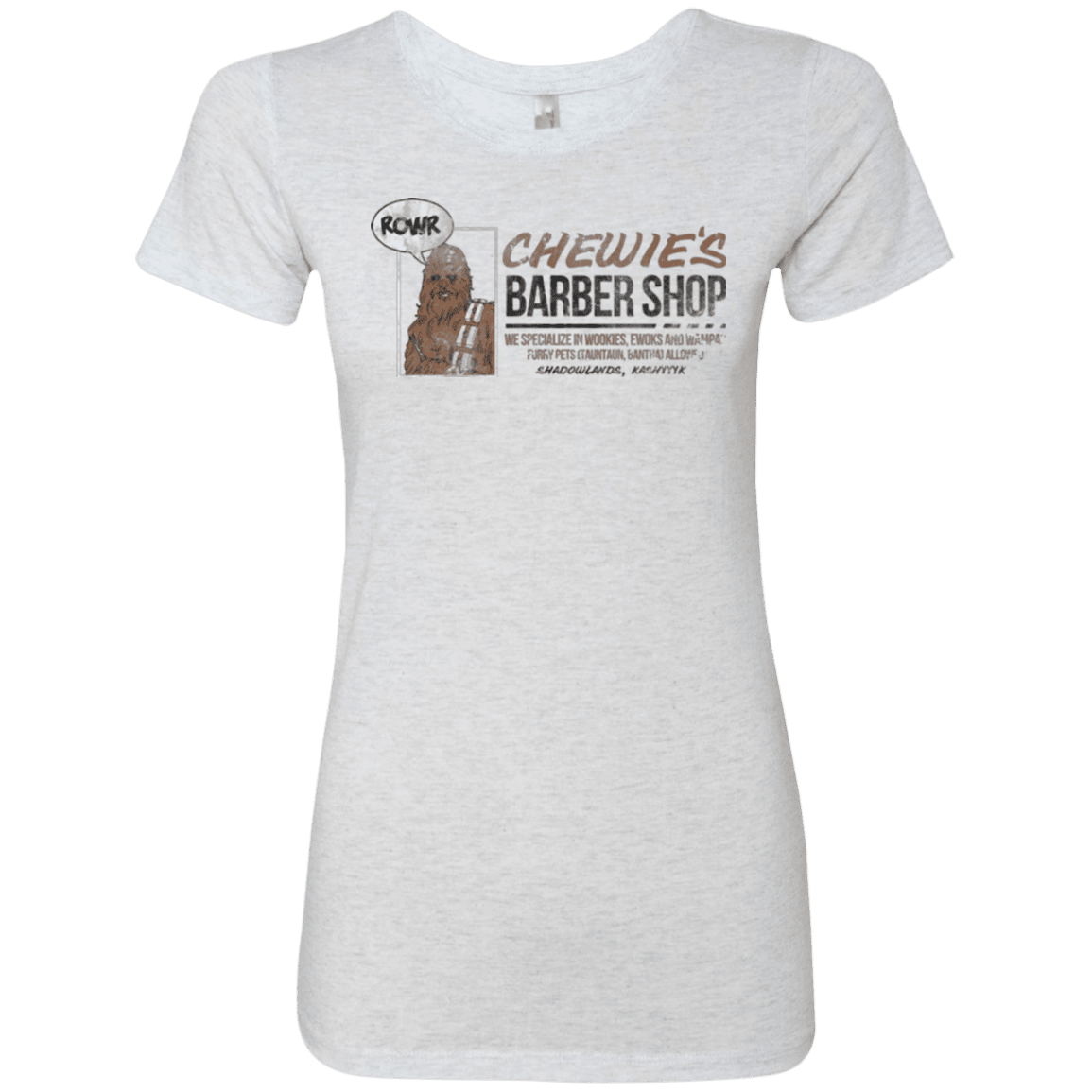 T-Shirts Heather White / Small Chewie's Barber Shop Women's Triblend T-Shirt