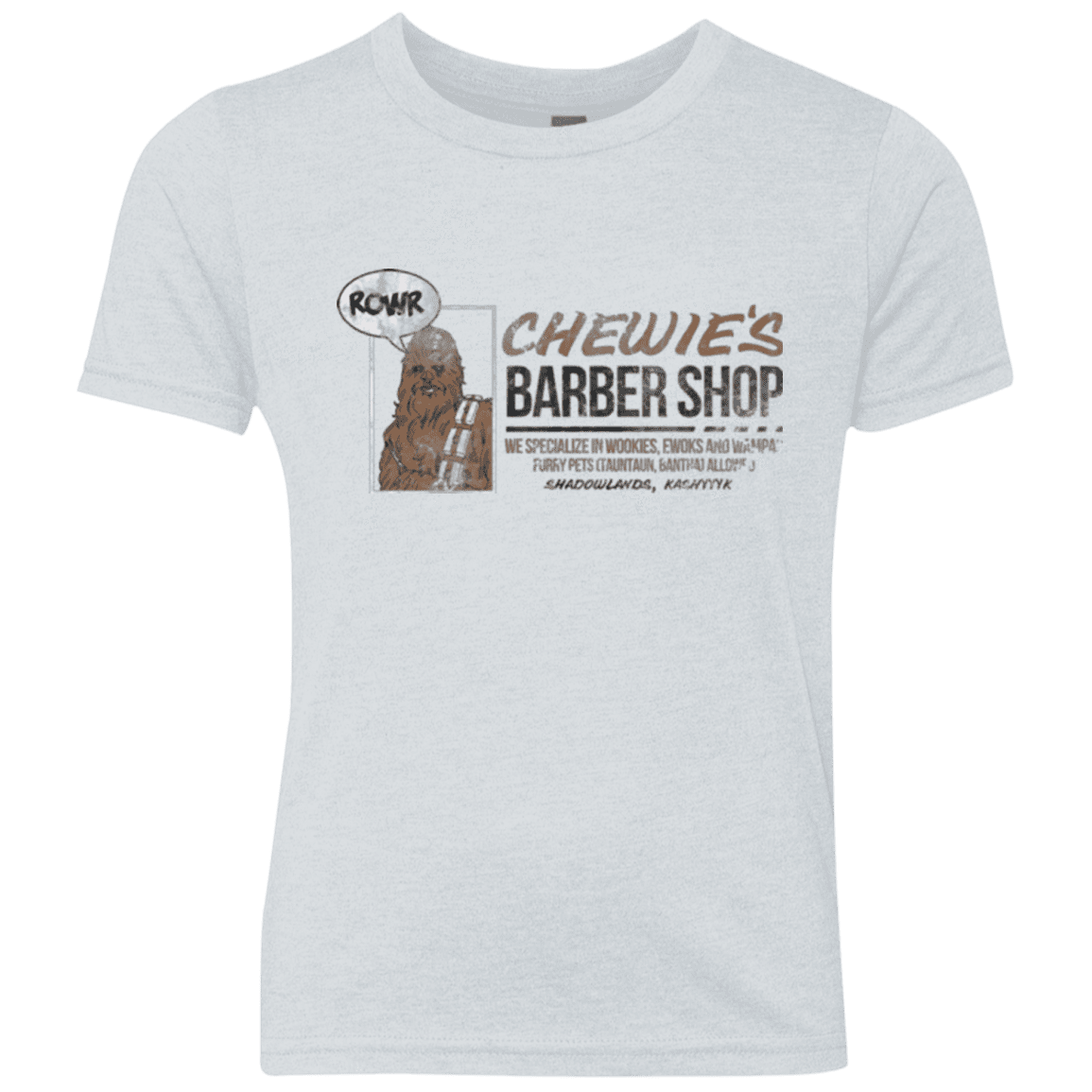 T-Shirts Heather White / YXS Chewie's Barber Shop Youth Triblend T-Shirt