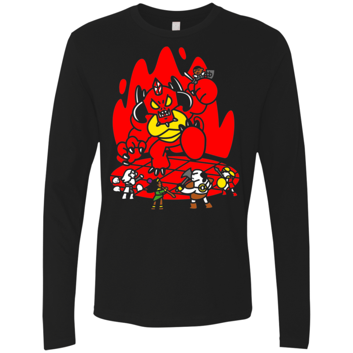 T-Shirts Black / S Chibi Battle Diablo Men's Premium Long Sleeve