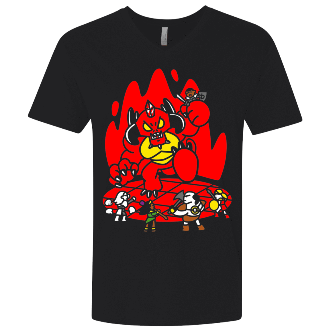 T-Shirts Black / X-Small Chibi Battle Diablo Men's Premium V-Neck