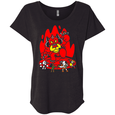 T-Shirts Vintage Black / X-Small Chibi Battle Diablo Triblend Dolman Sleeve