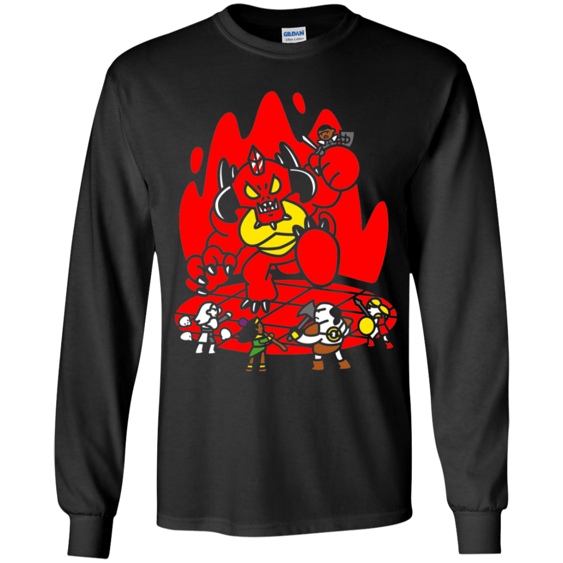 T-Shirts Black / YS Chibi Battle Diablo Youth Long Sleeve T-Shirt