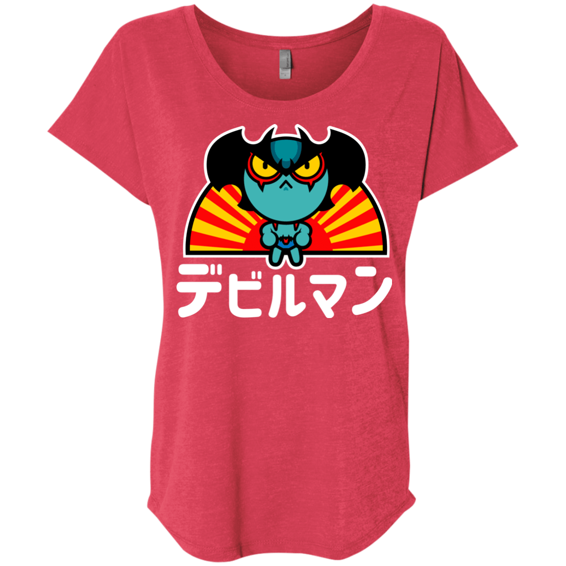 T-Shirts Vintage Red / X-Small ChibiDebiruman Triblend Dolman Sleeve