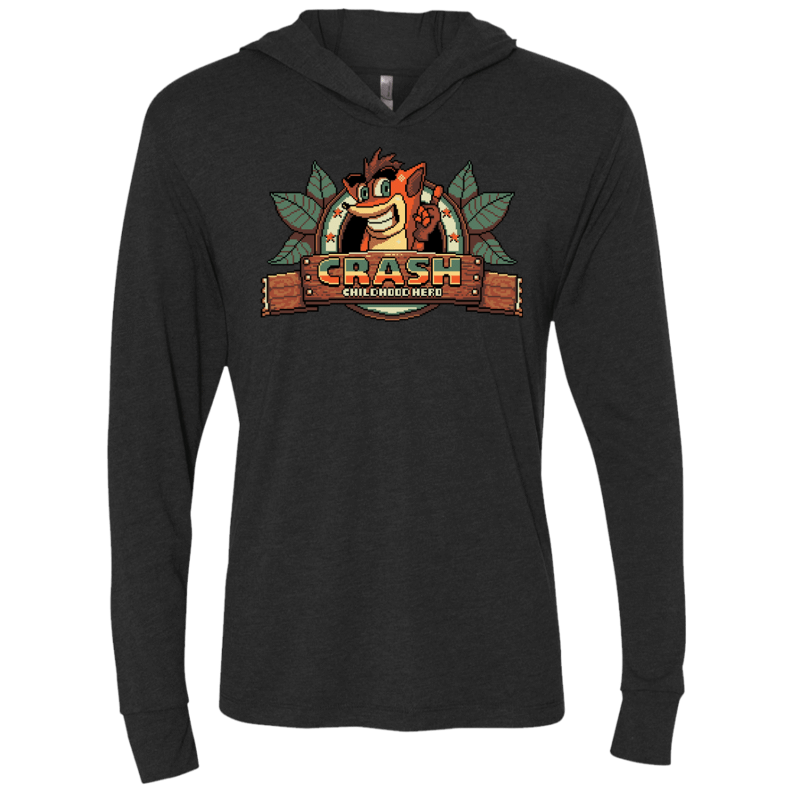 T-Shirts Vintage Black / X-Small Childhood hero Triblend Long Sleeve Hoodie Tee