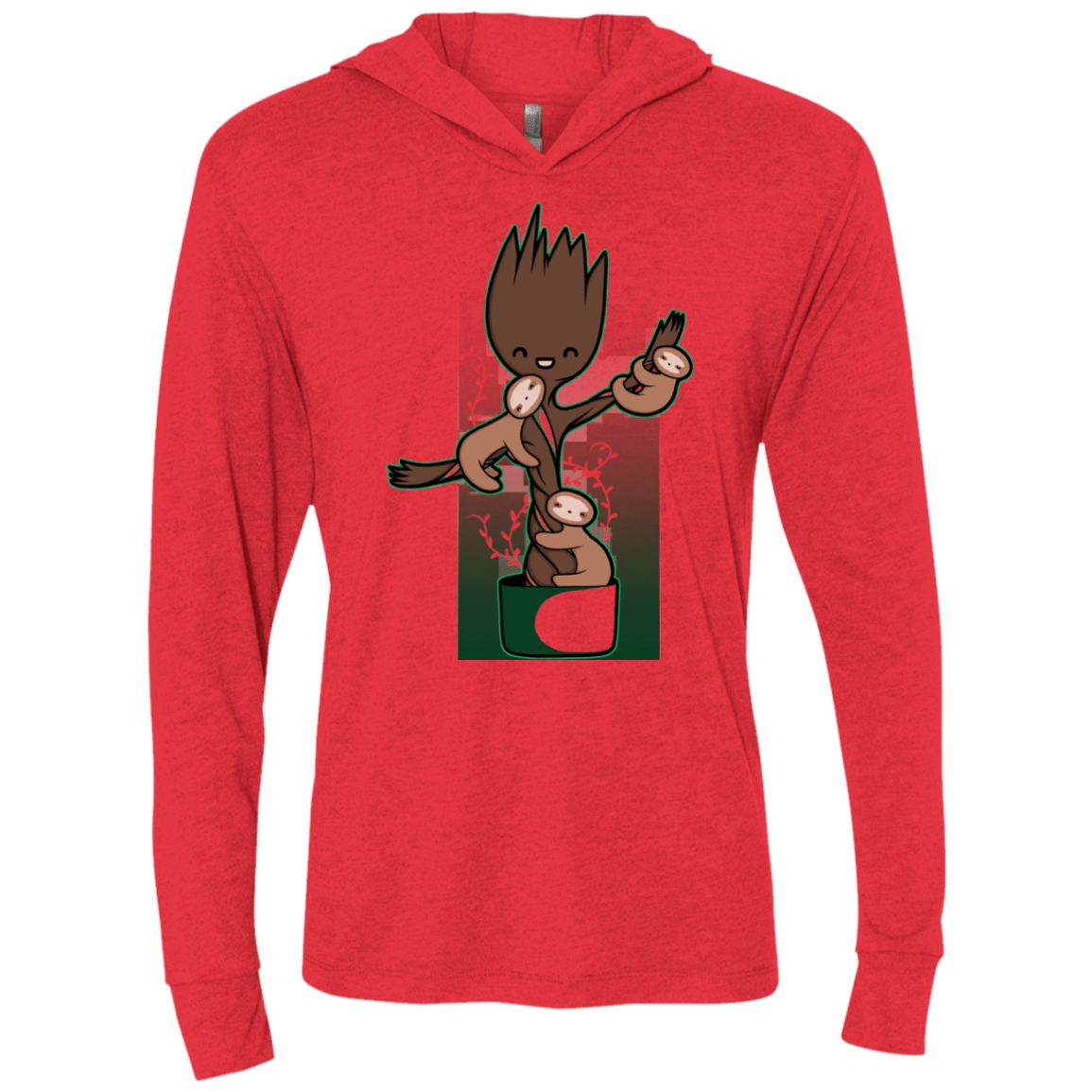 T-Shirts Vintage Red / X-Small Chilling Out Triblend Long Sleeve Hoodie Tee