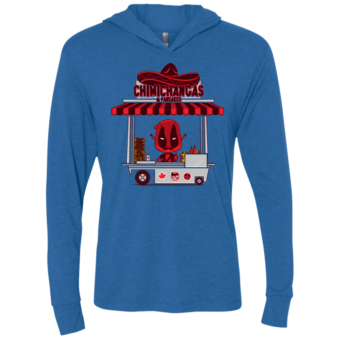 T-Shirts Vintage Royal / X-Small CHIMICHANGAS & PANCAKES Triblend Long Sleeve Hoodie Tee