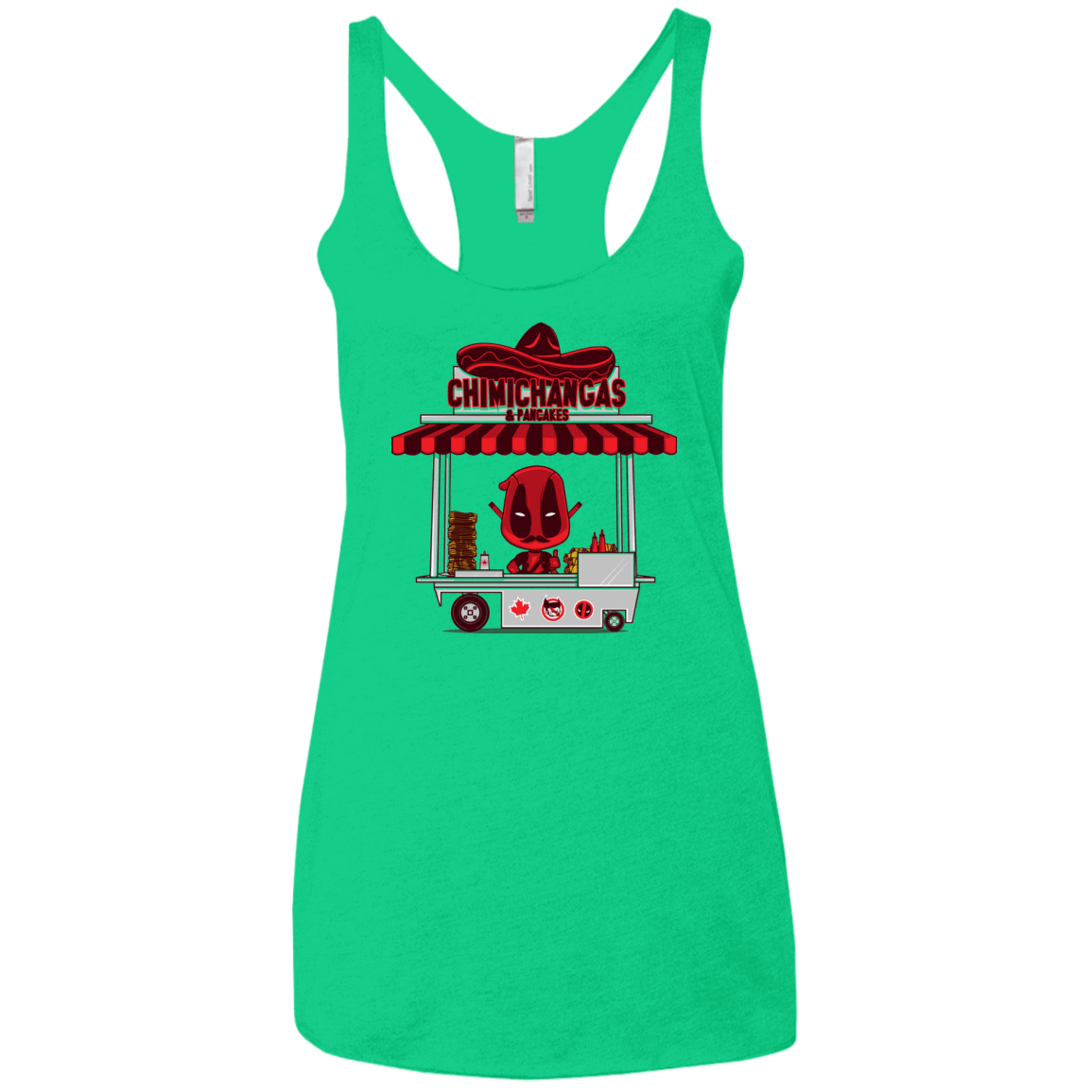 T-Shirts Envy / X-Small CHIMICHANGAS & PANCAKES Women's Triblend Racerback Tank