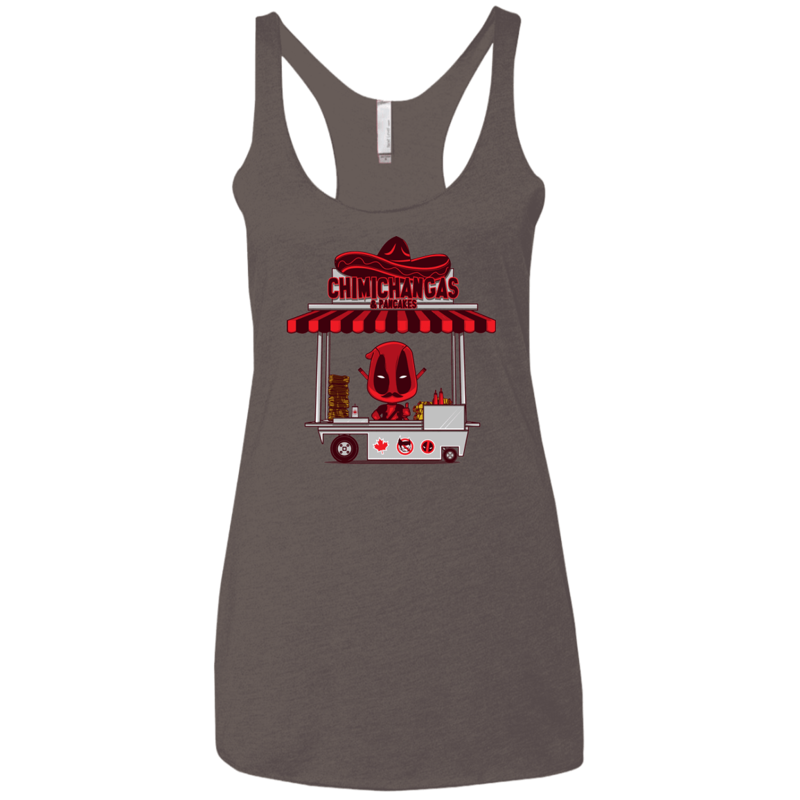 T-Shirts Macchiato / X-Small CHIMICHANGAS & PANCAKES Women's Triblend Racerback Tank