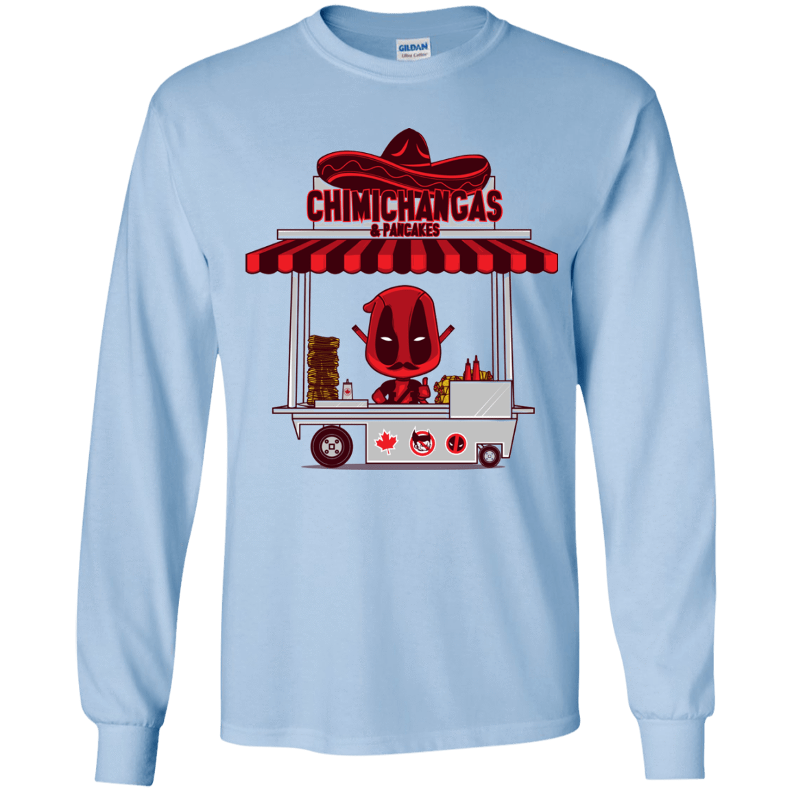 T-Shirts Light Blue / YS CHIMICHANGAS & PANCAKES Youth Long Sleeve T-Shirt