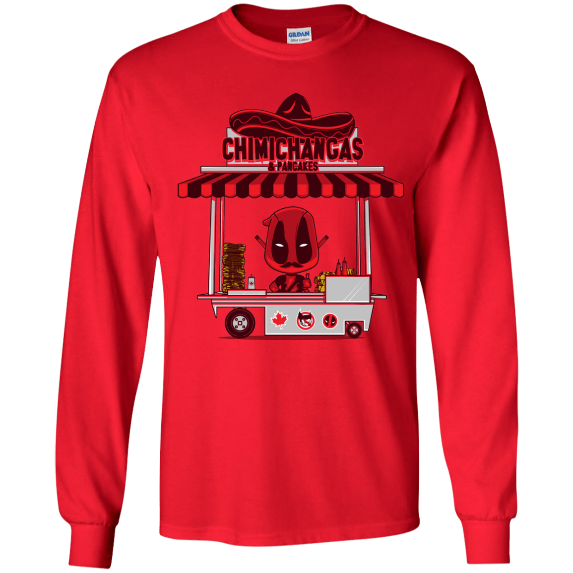 T-Shirts Red / YS CHIMICHANGAS & PANCAKES Youth Long Sleeve T-Shirt