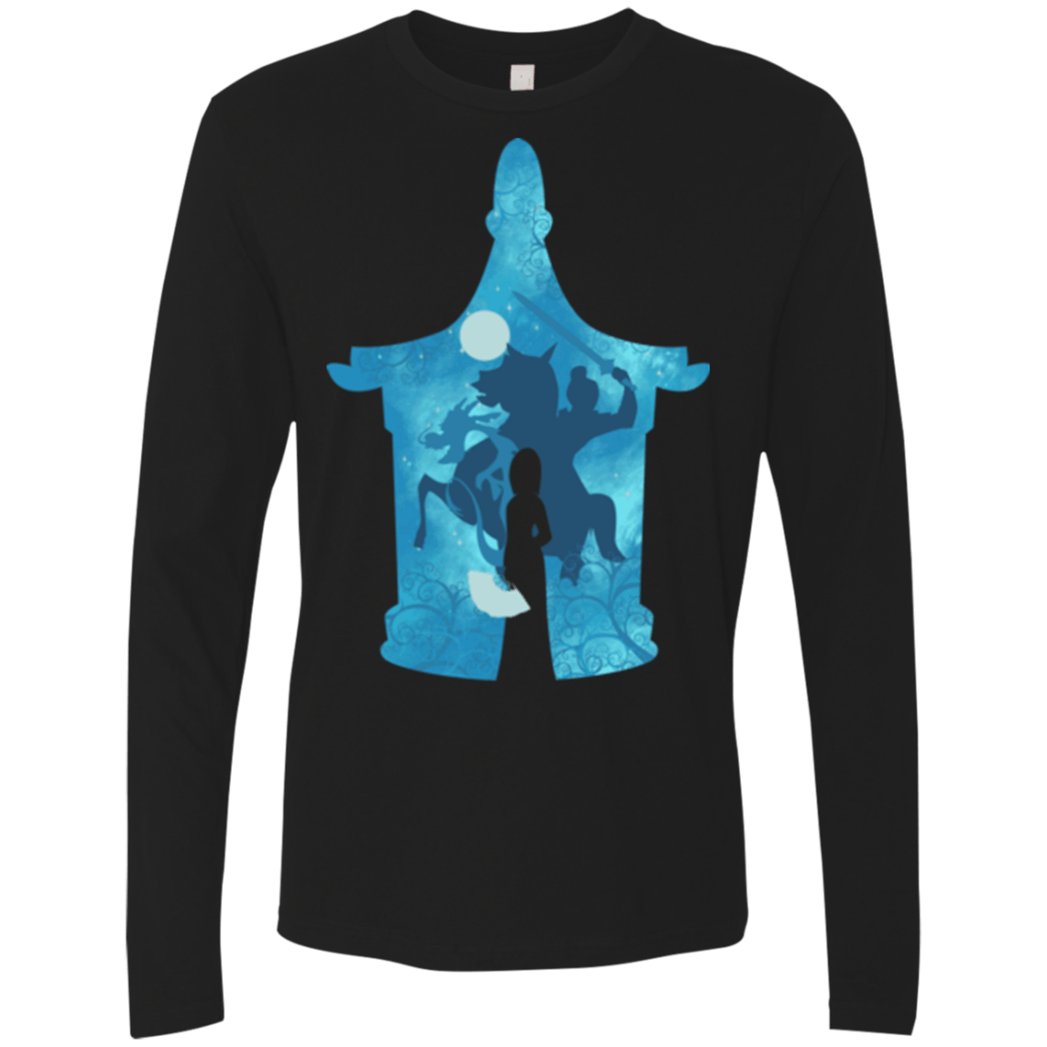 T-Shirts Black / S Chinese Portrait Men's Premium Long Sleeve