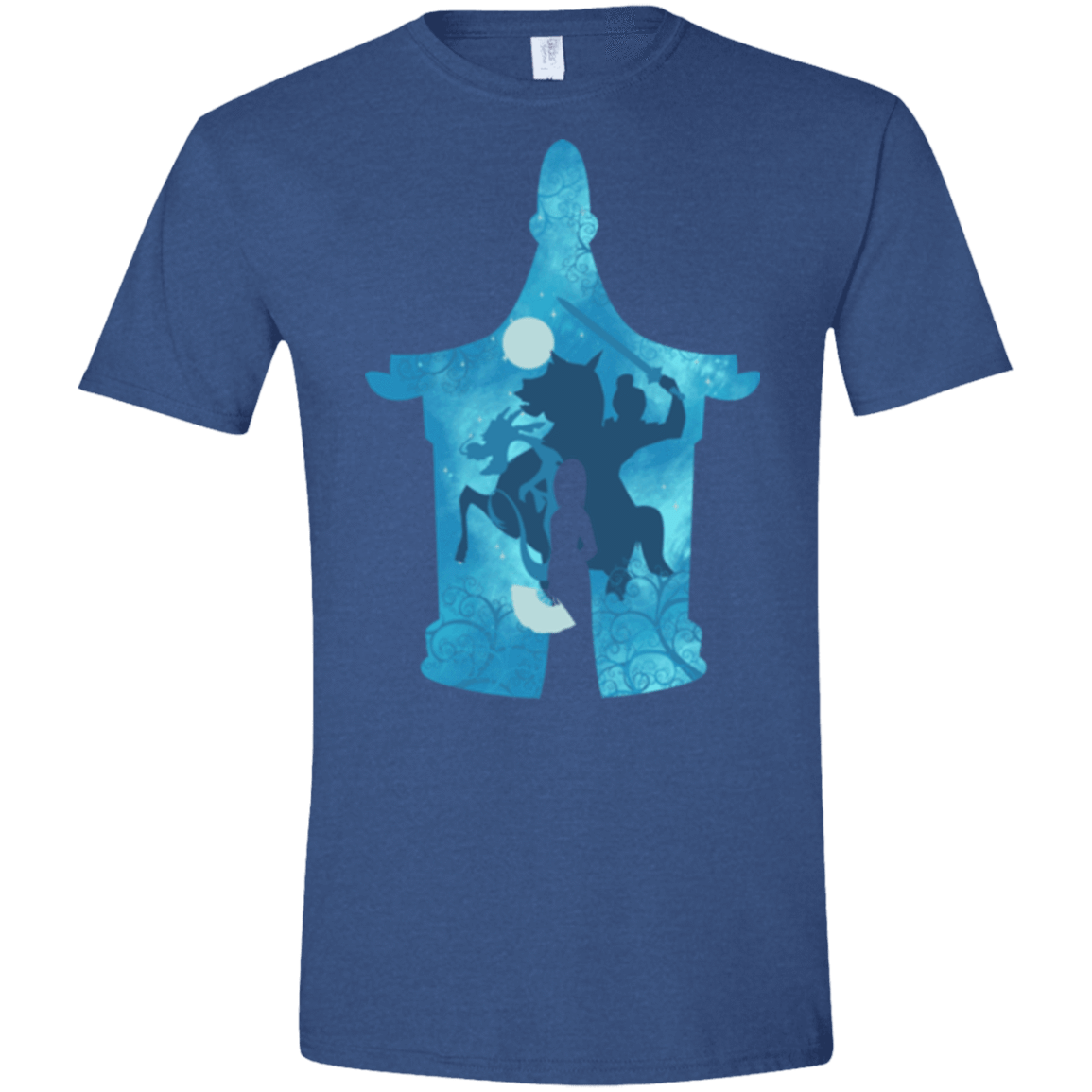 T-Shirts Heather Royal / X-Small Chinese Portrait Men's Semi-Fitted Softstyle