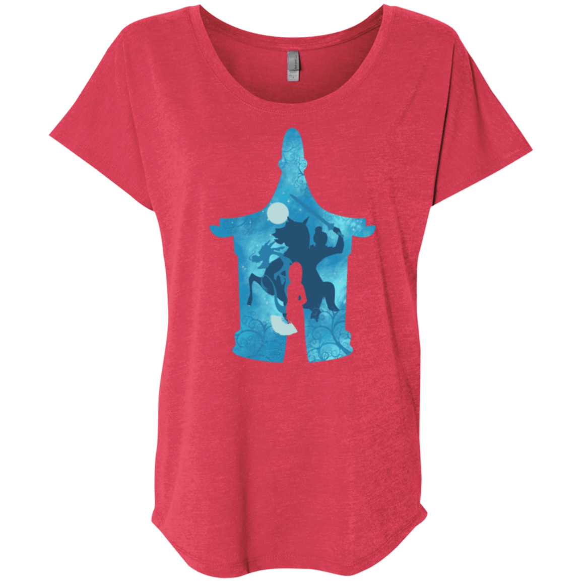 T-Shirts Vintage Red / X-Small Chinese Portrait Triblend Dolman Sleeve