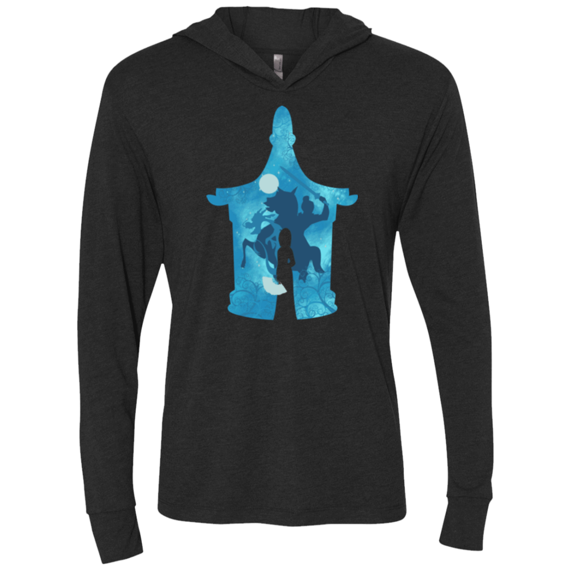 T-Shirts Vintage Black / X-Small Chinese Portrait Triblend Long Sleeve Hoodie Tee