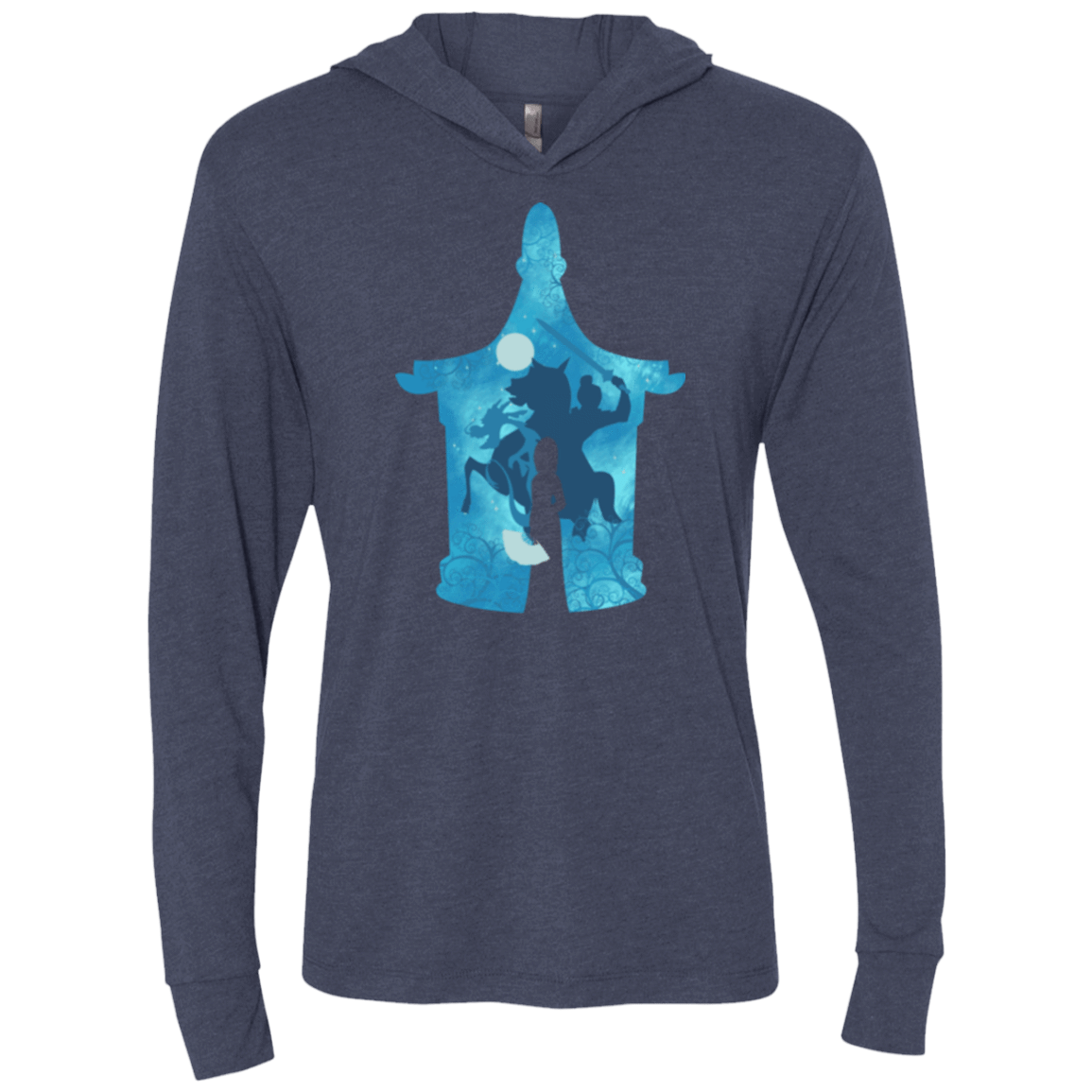 T-Shirts Vintage Navy / X-Small Chinese Portrait Triblend Long Sleeve Hoodie Tee