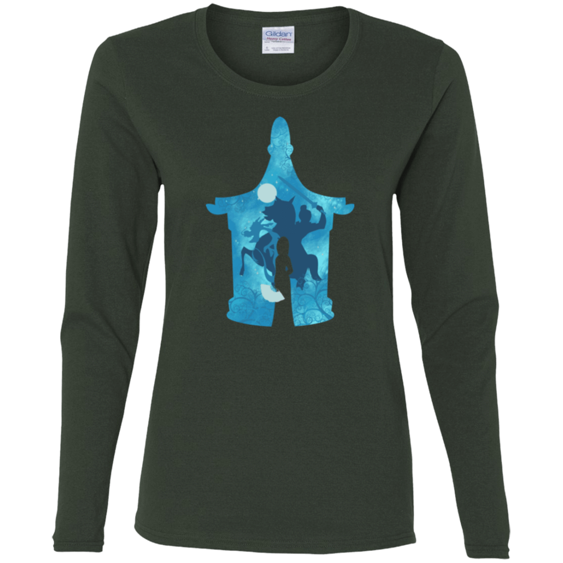 T-Shirts Forest / S Chinese Portrait Women's Long Sleeve T-Shirt