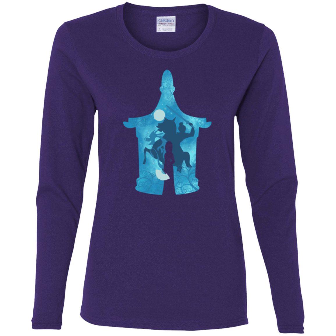 T-Shirts Purple / S Chinese Portrait Women's Long Sleeve T-Shirt