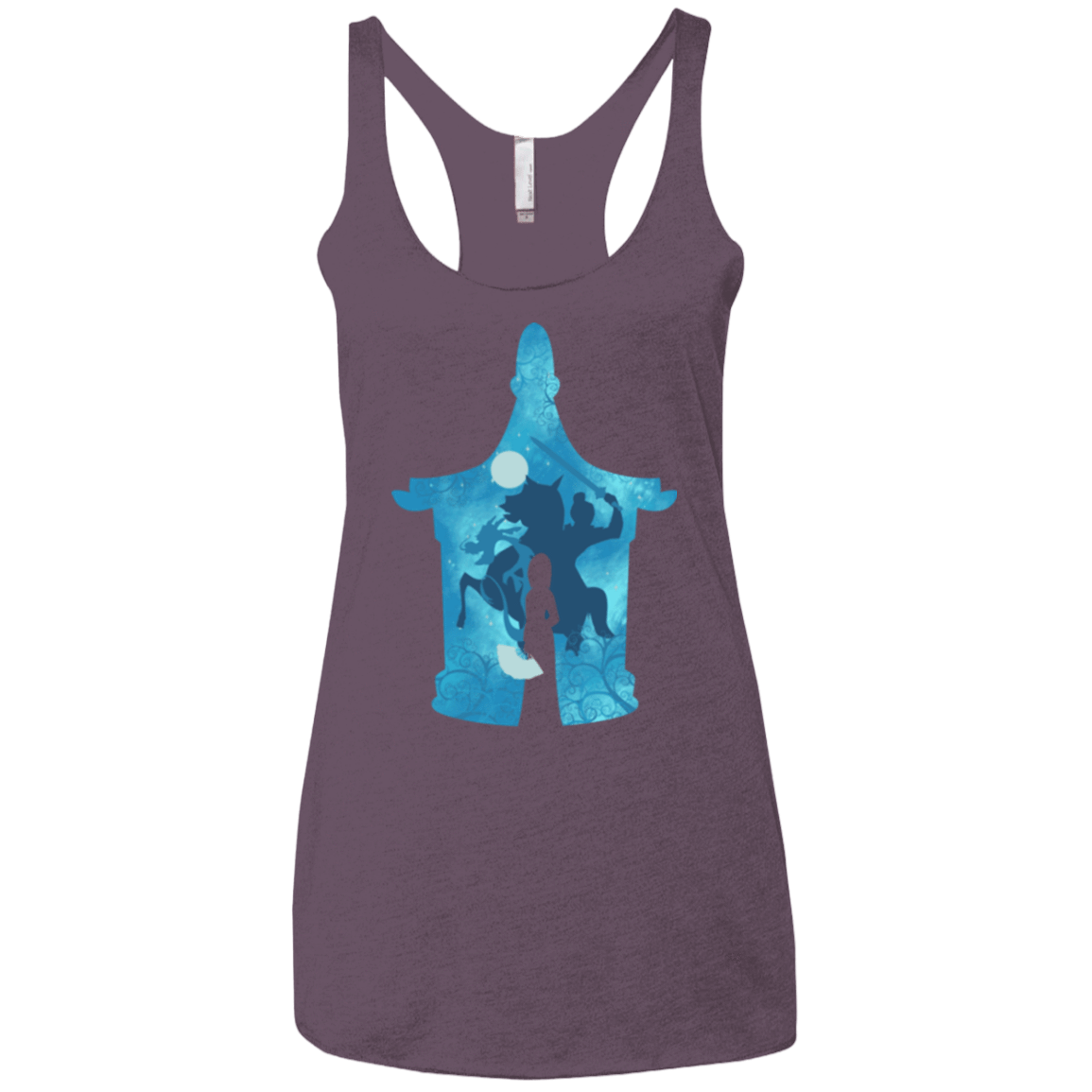 T-Shirts Vintage Purple / X-Small Chinese Portrait Women's Triblend Racerback Tank