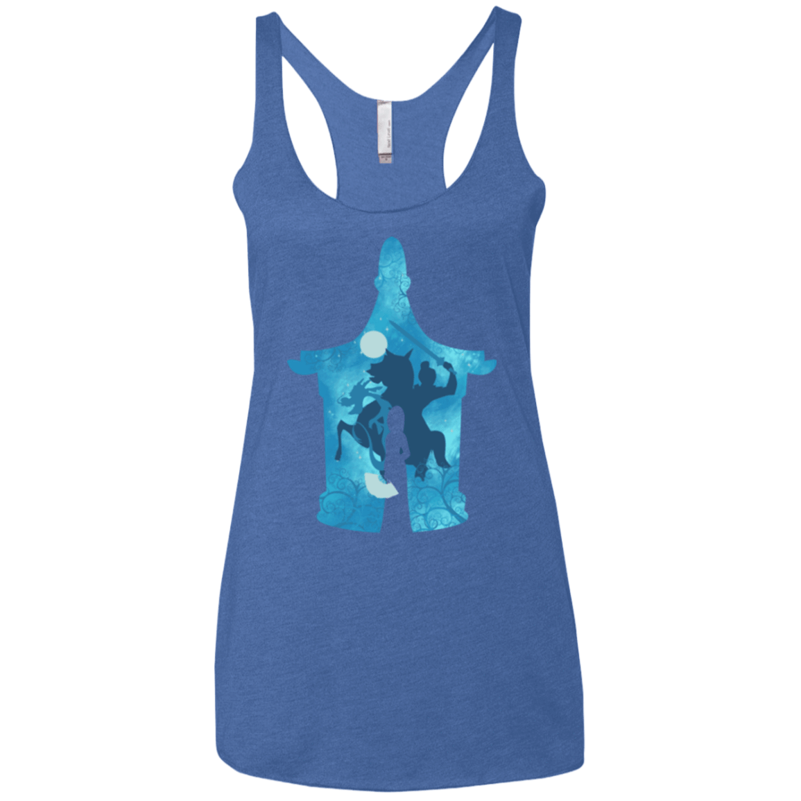 T-Shirts Vintage Royal / X-Small Chinese Portrait Women's Triblend Racerback Tank