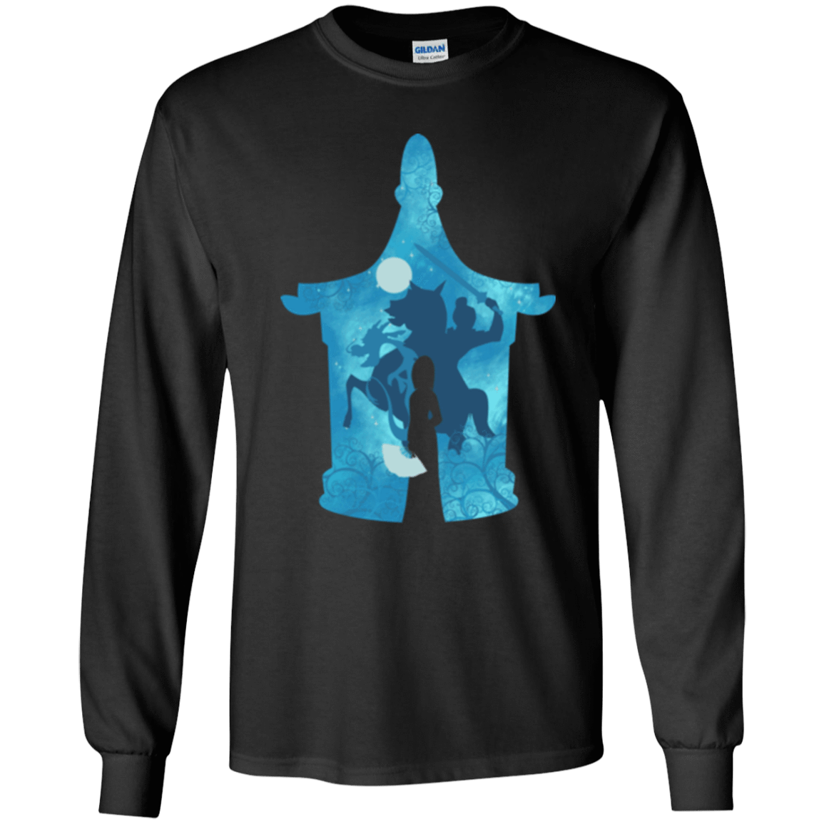 T-Shirts Black / YS Chinese Portrait Youth Long Sleeve T-Shirt