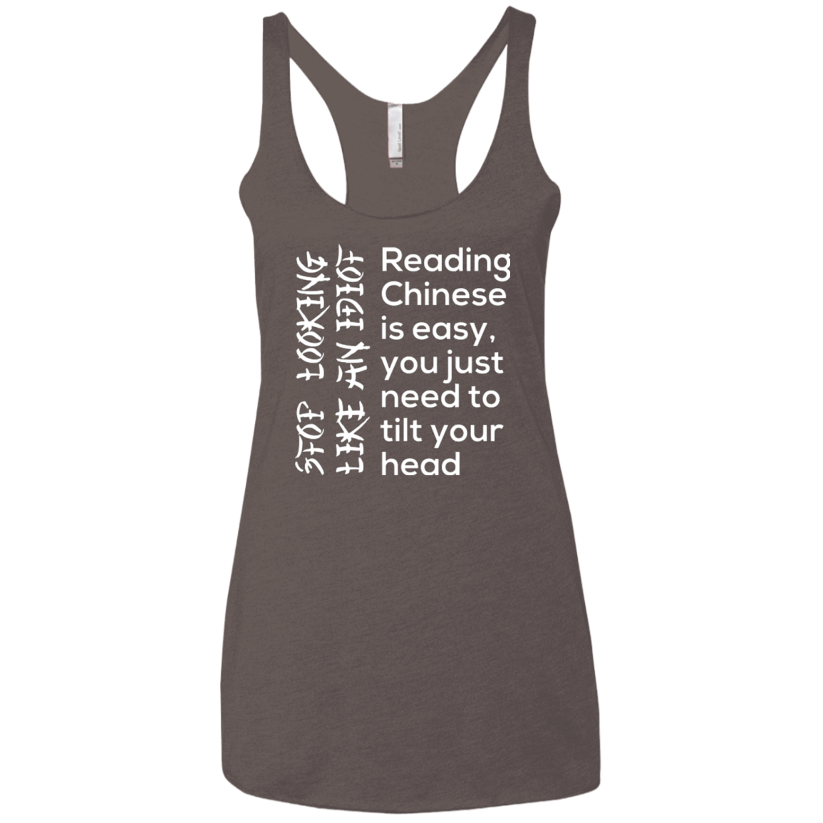 T-Shirts Macchiato / X-Small Chinese Women's Triblend Racerback Tank