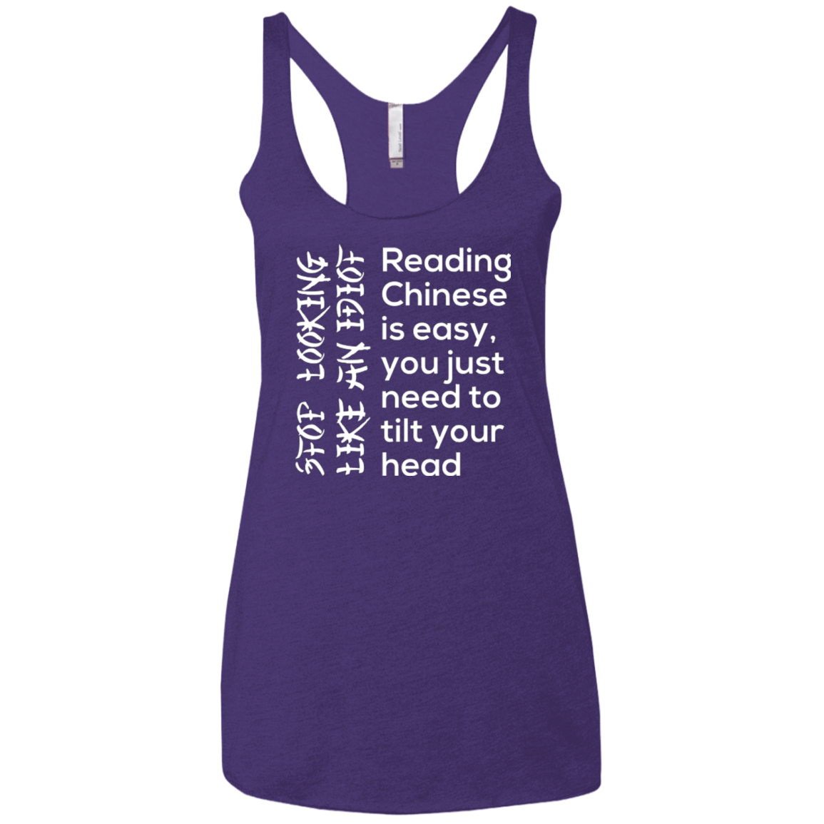 T-Shirts Purple / X-Small Chinese Women's Triblend Racerback Tank
