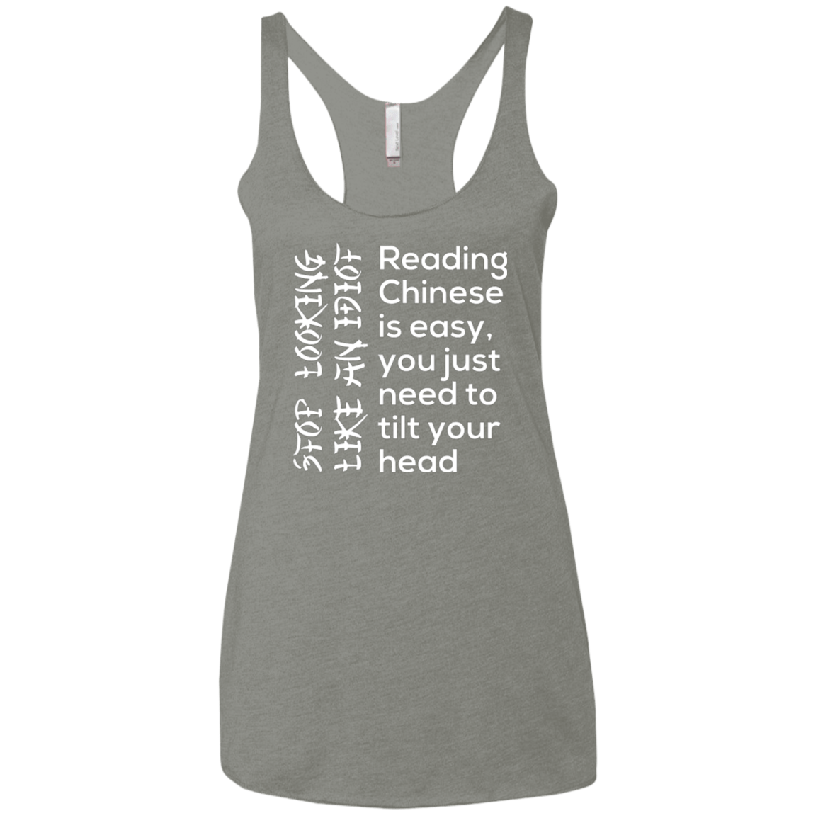 T-Shirts Venetian Grey / X-Small Chinese Women's Triblend Racerback Tank