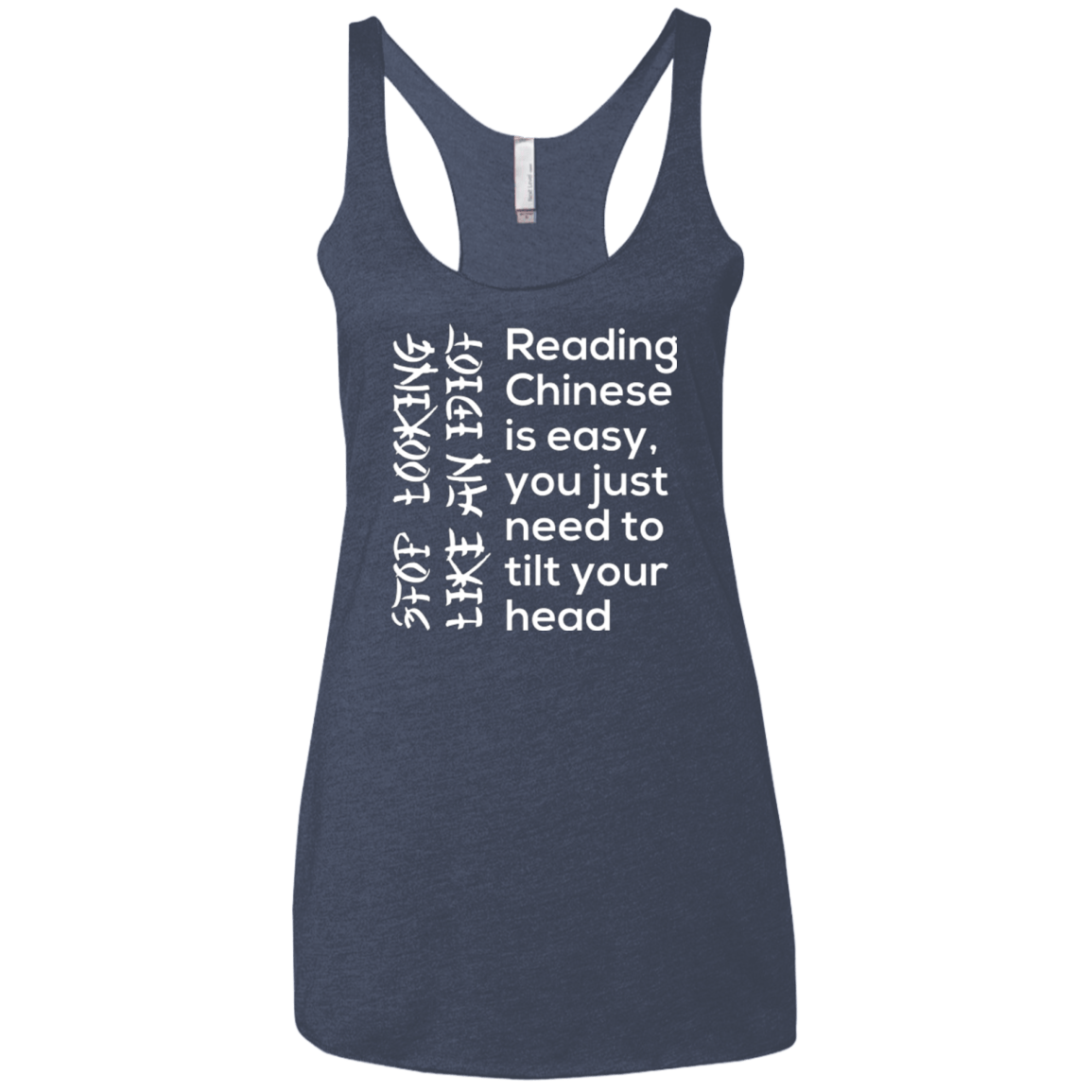 T-Shirts Vintage Navy / X-Small Chinese Women's Triblend Racerback Tank