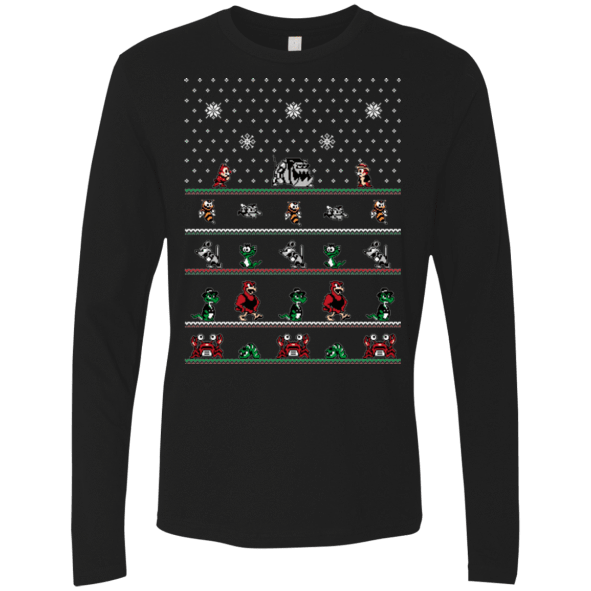 T-Shirts Black / Small Chip n Dale Christmas Rangers Men's Premium Long Sleeve