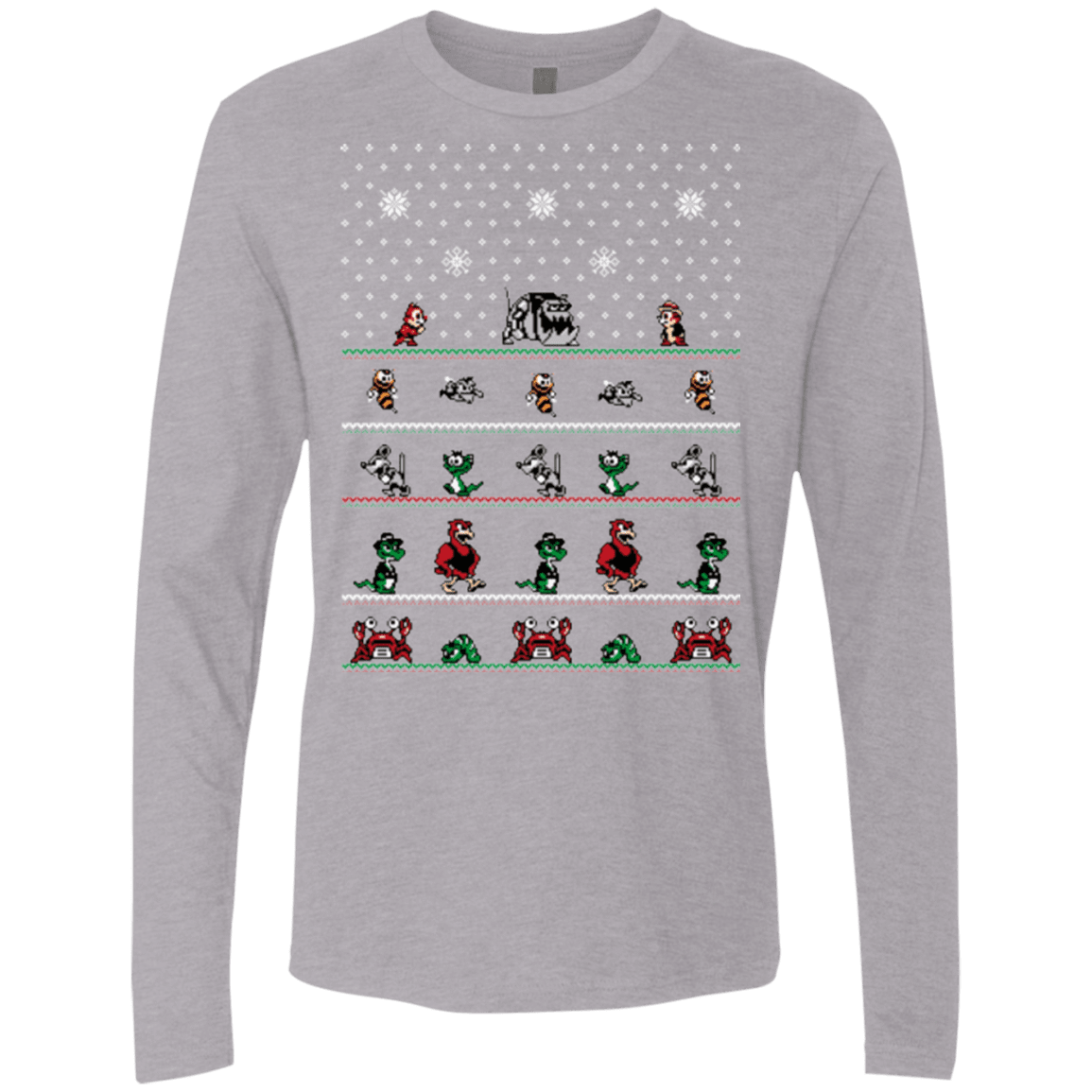 T-Shirts Heather Grey / Small Chip n Dale Christmas Rangers Men's Premium Long Sleeve