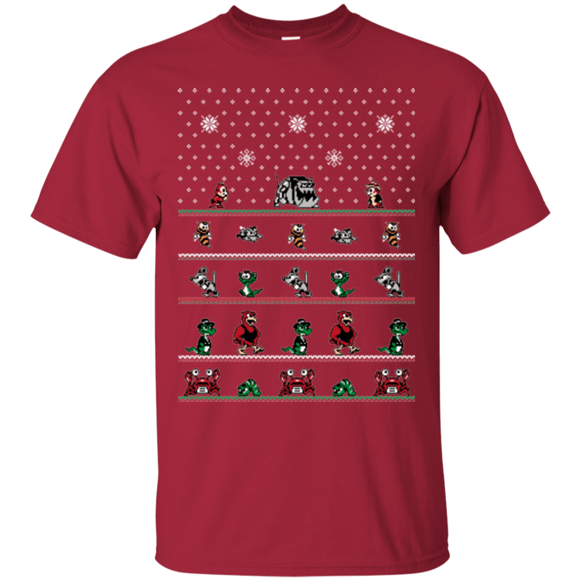 T-Shirts Cardinal / Small Chip n Dale Christmas Rangers T-Shirt