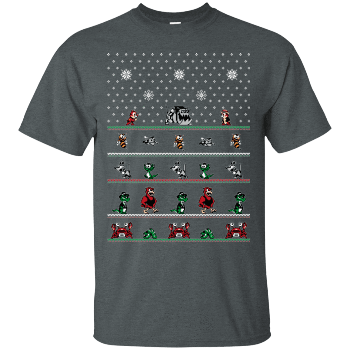 T-Shirts Dark Heather / Small Chip n Dale Christmas Rangers T-Shirt